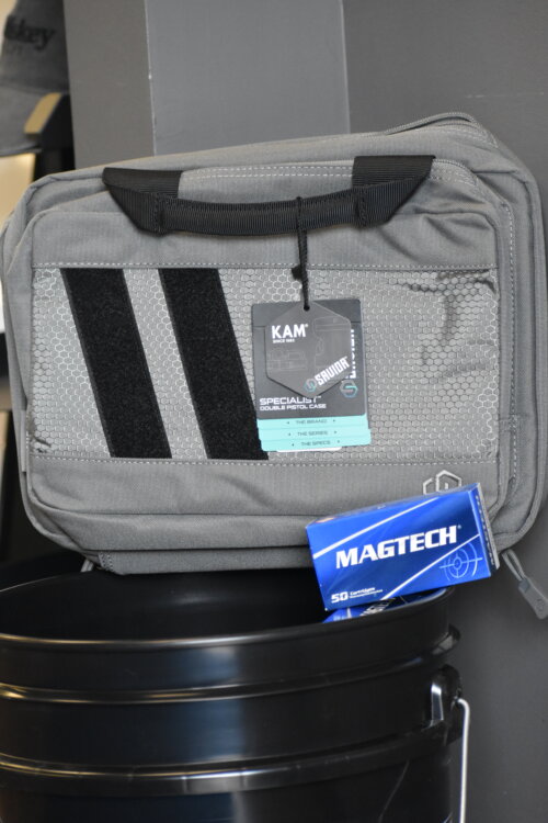 BUCKET DEAL - 500rds Magtech 9mm, Grey Savior Double Pistol Range Bag, & City Arsenal Branded Bucket (9MMBUCKET) *IN-STORE PICKUP ONLY*