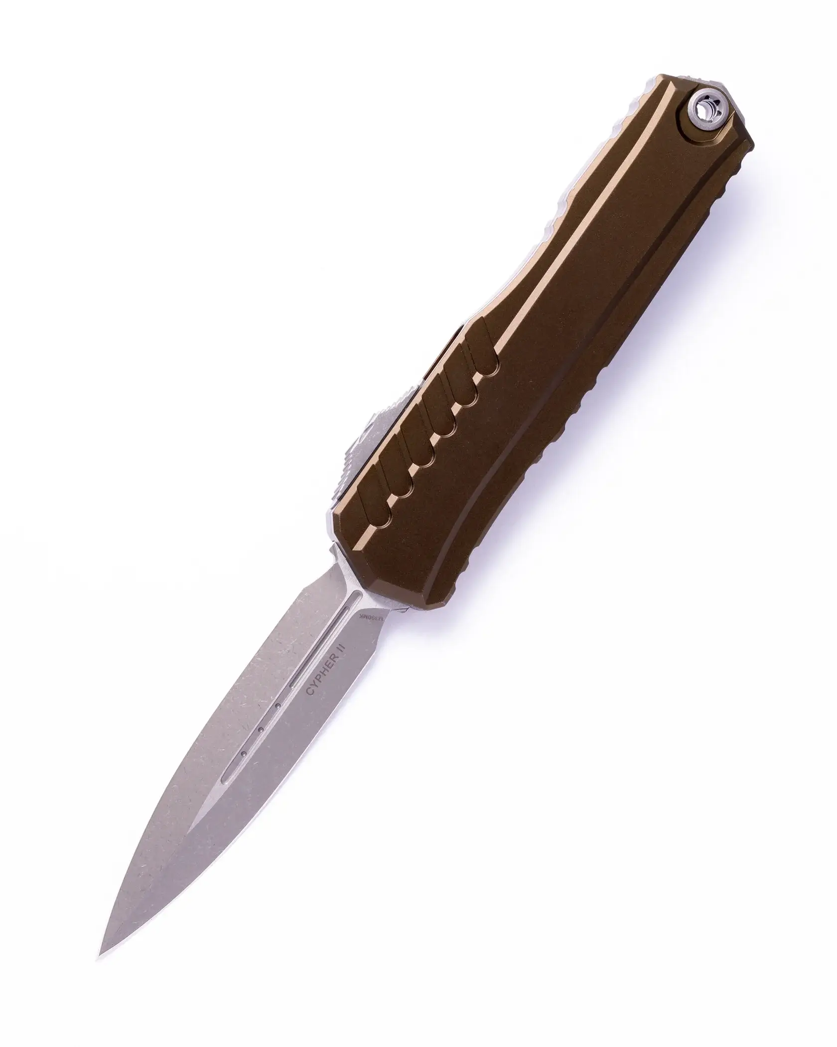 Microtech Cypher II D/E Apocalyptic Knife, OD Green (1242-10APOD)