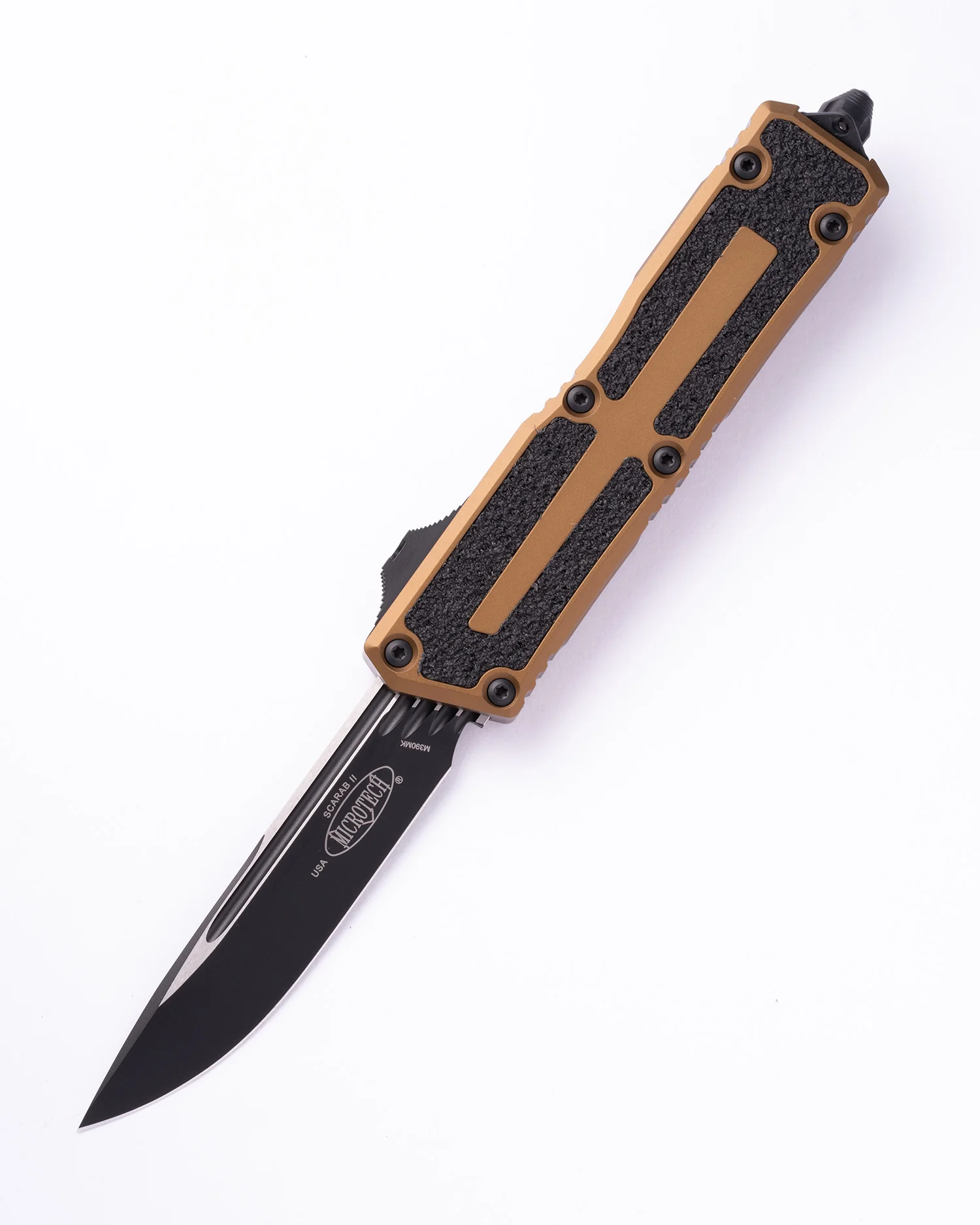 Microtech SCARAB II GEN III S/E Black Standard, Tan OTF Knife (1278-1TA)
