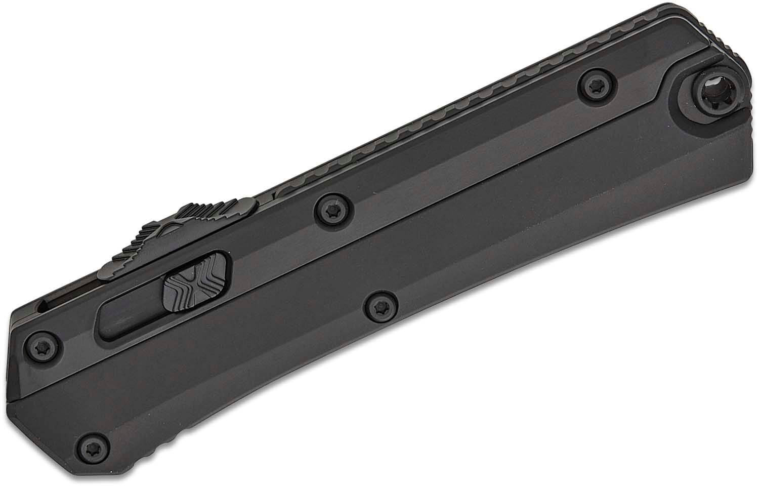 Microtech Knives, Glykon Full Serration Tanto Blade, 9.00", Auto OTF, Black (185-3T) - Image 2