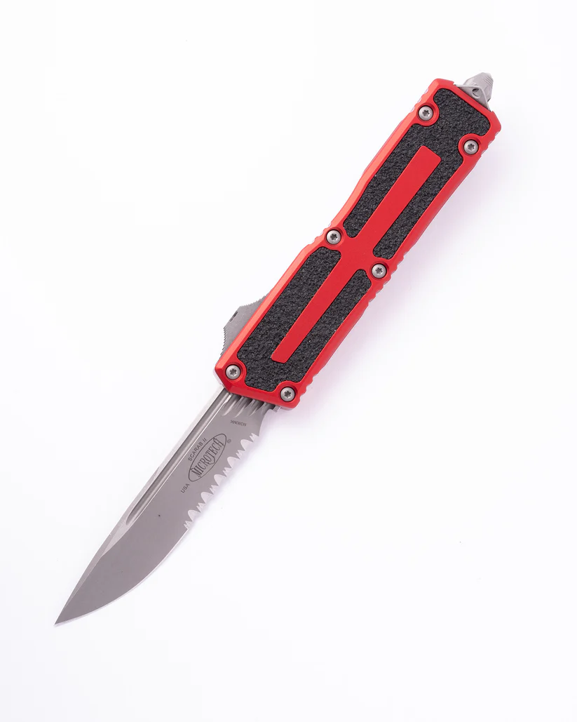 Microtech, Scarab® II S/E Gen III Apocalyptic® Partial Serrated, Red (1278-11APRD)
