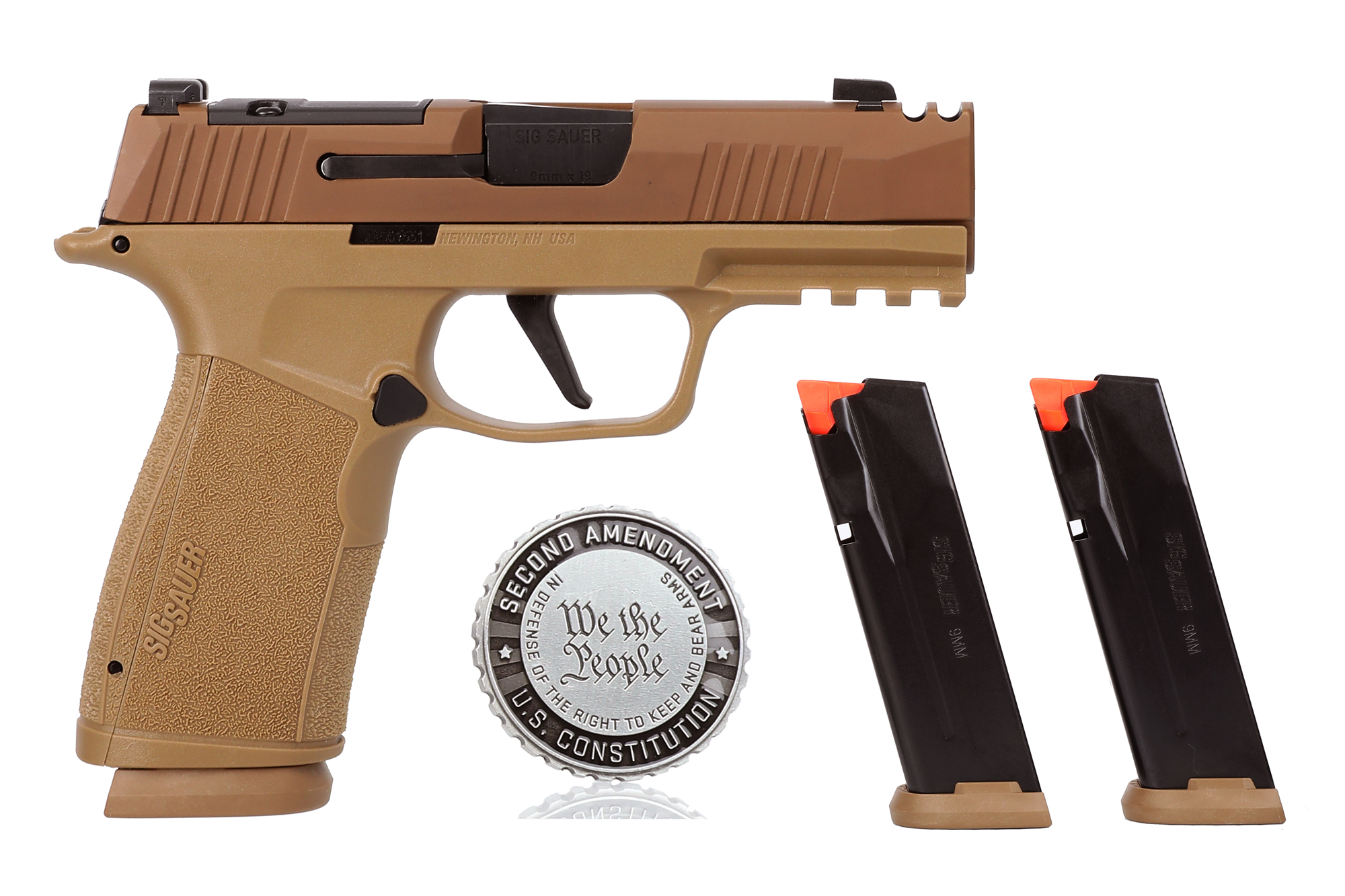 Sig Sauer, P365 X-Macro Comp-2A Edition, Compact 9mm Pistol, Coyote (SI365X9CXCOMP2A)