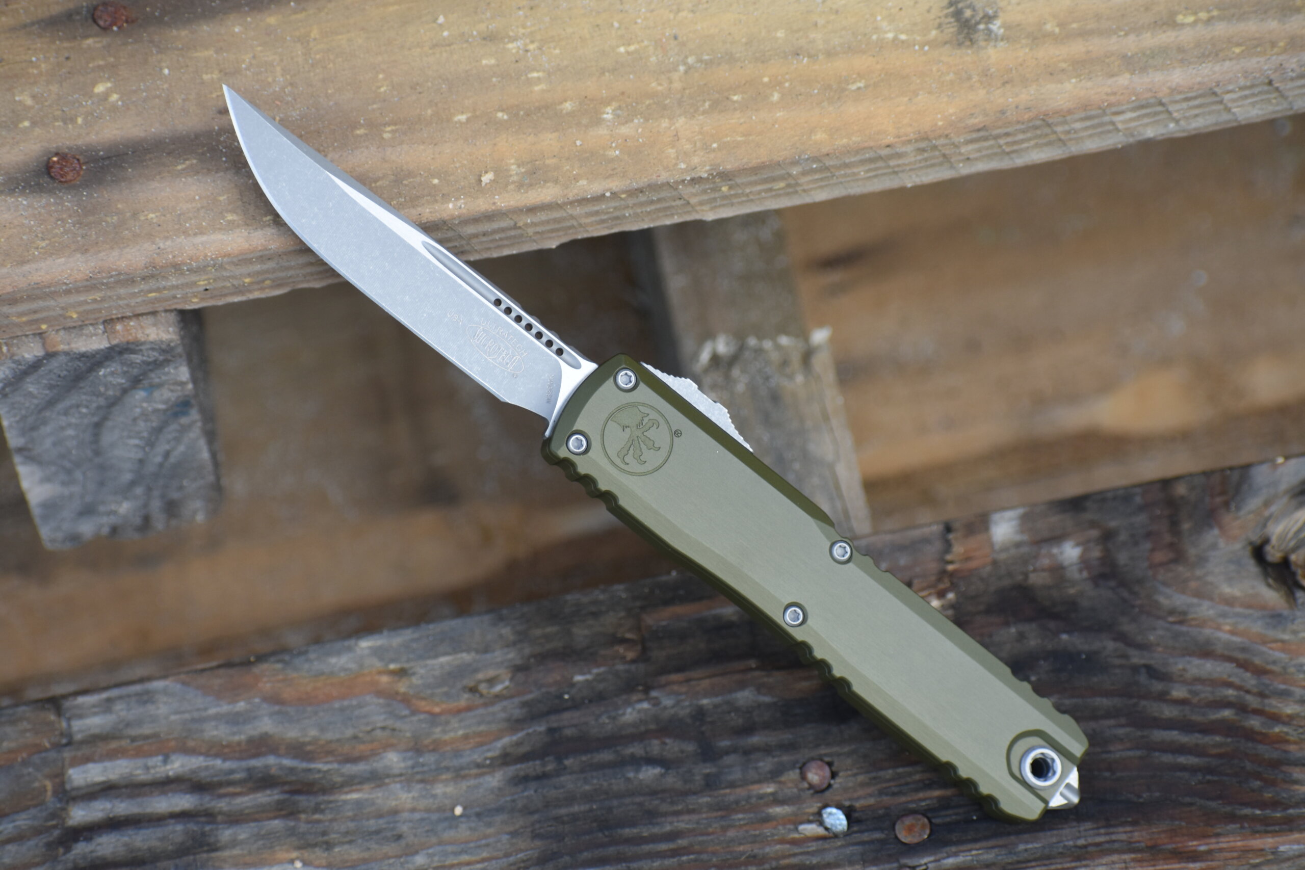Microtech Ultratech ZBP S/E Apocalyptic OD Green OTF Knife (1121-10APOD) - Image 2