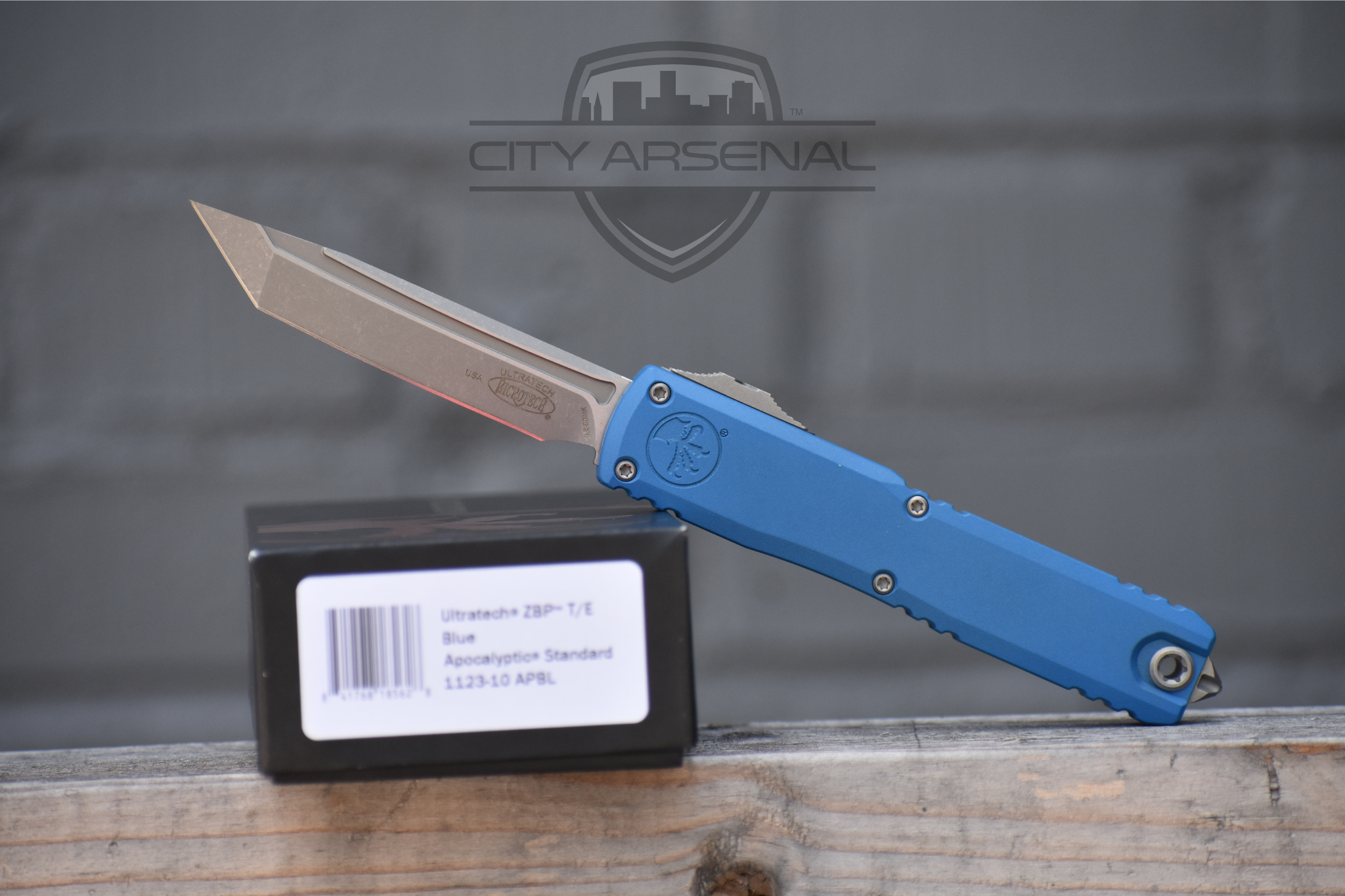 Microtech Ultratech ZBP OTF Automatic Knife, Apocalyptic T/E Blade, Black Handle (1123-10APBL)