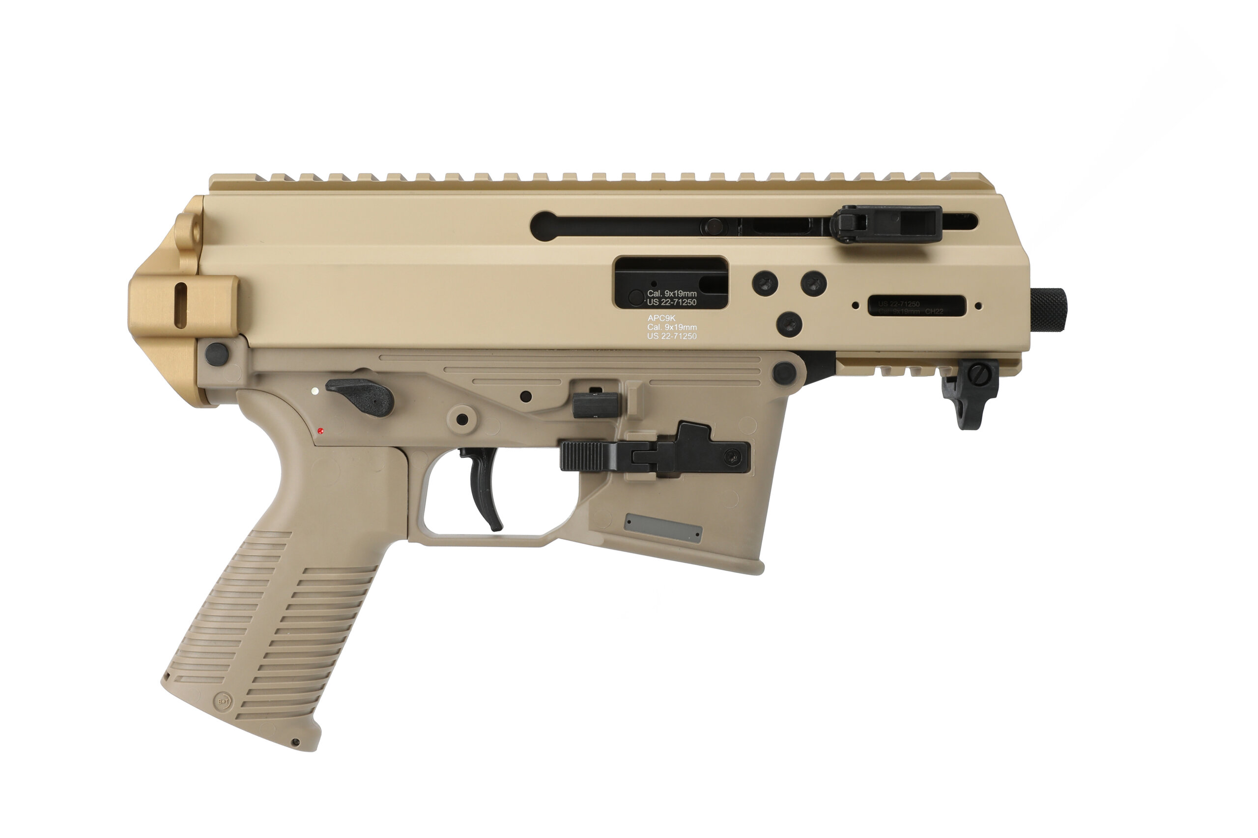 B&T, APC9K PRO, 9mm, Pistol, Tan (BT-36045-G-CT)