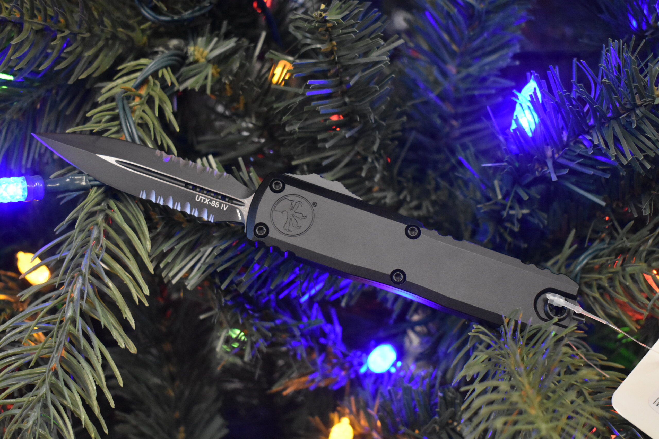 Microtech, UTX-85 Gen IV, D/E, Tactical OTF Knife, Black (12324-2T)