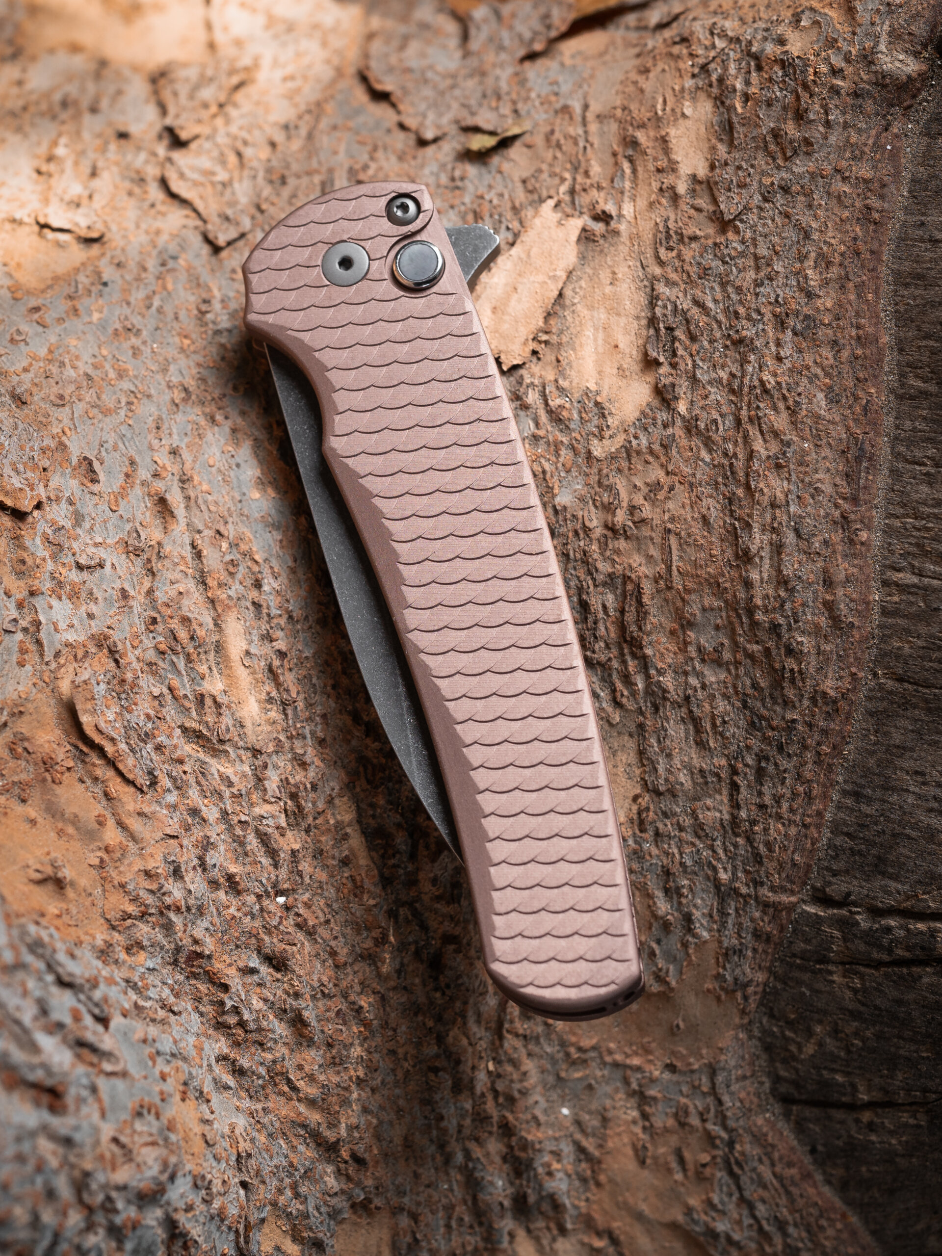 Pro-Tech Knives, Malibu Wharncliffe, Button Lock Knife, FDE Dragon Scale (5336-LTD AW FDE) - Image 2