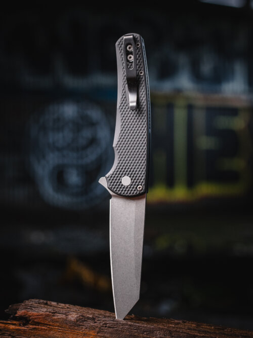 Pro-Tech Knives, Malibu Flipper, Button Lock Knife, Black Textured (5405)