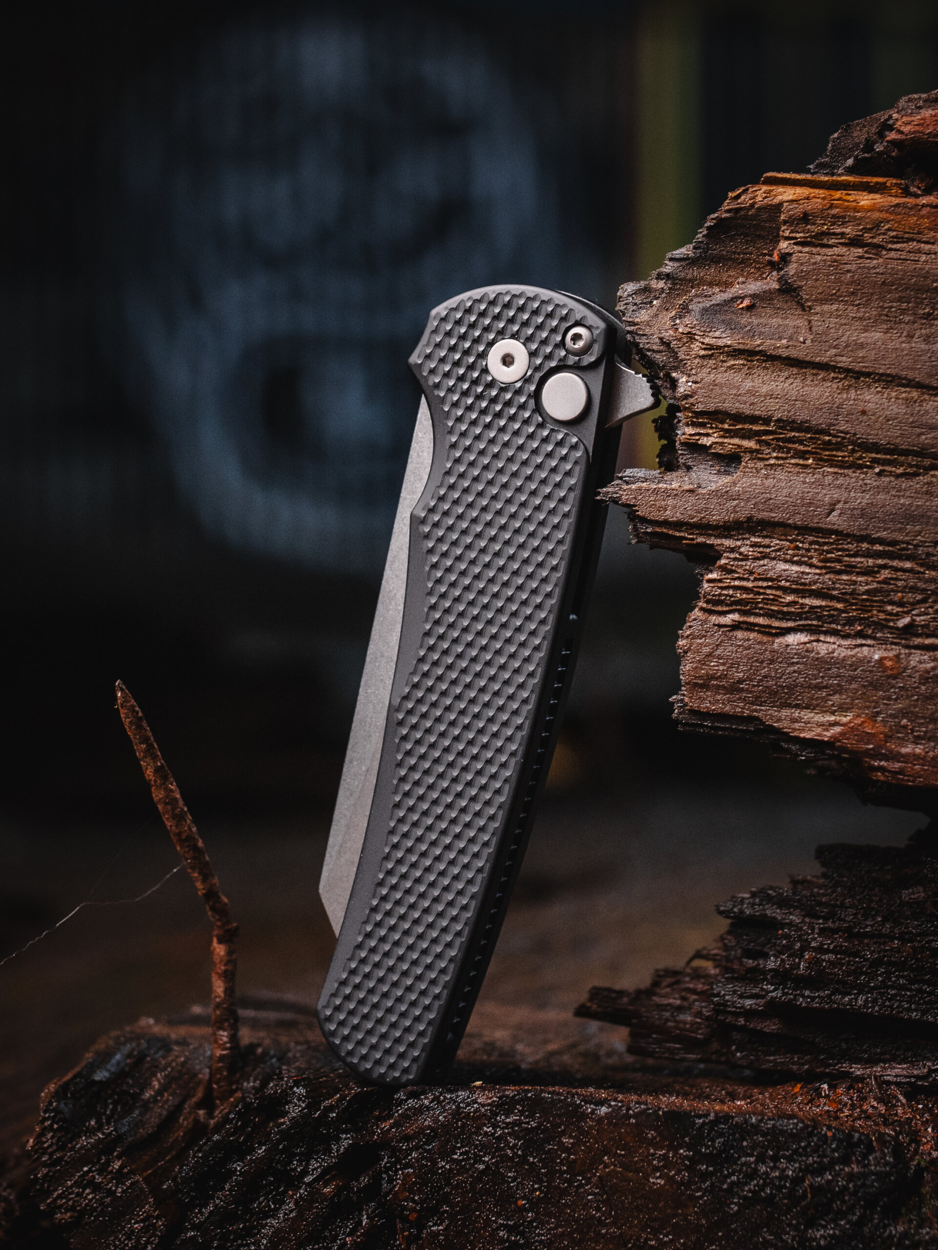 Pro-Tech Knives, Malibu Flipper, Button Lock Knife, Black Textured (5405) - Image 2