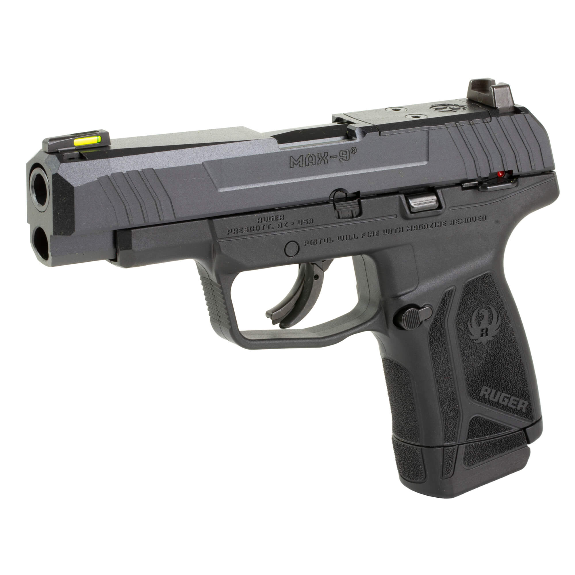 Ruger, MAX-9, 9mm Pistol, 4" Sub-Compact, Black (RUMAX-9-LONG)