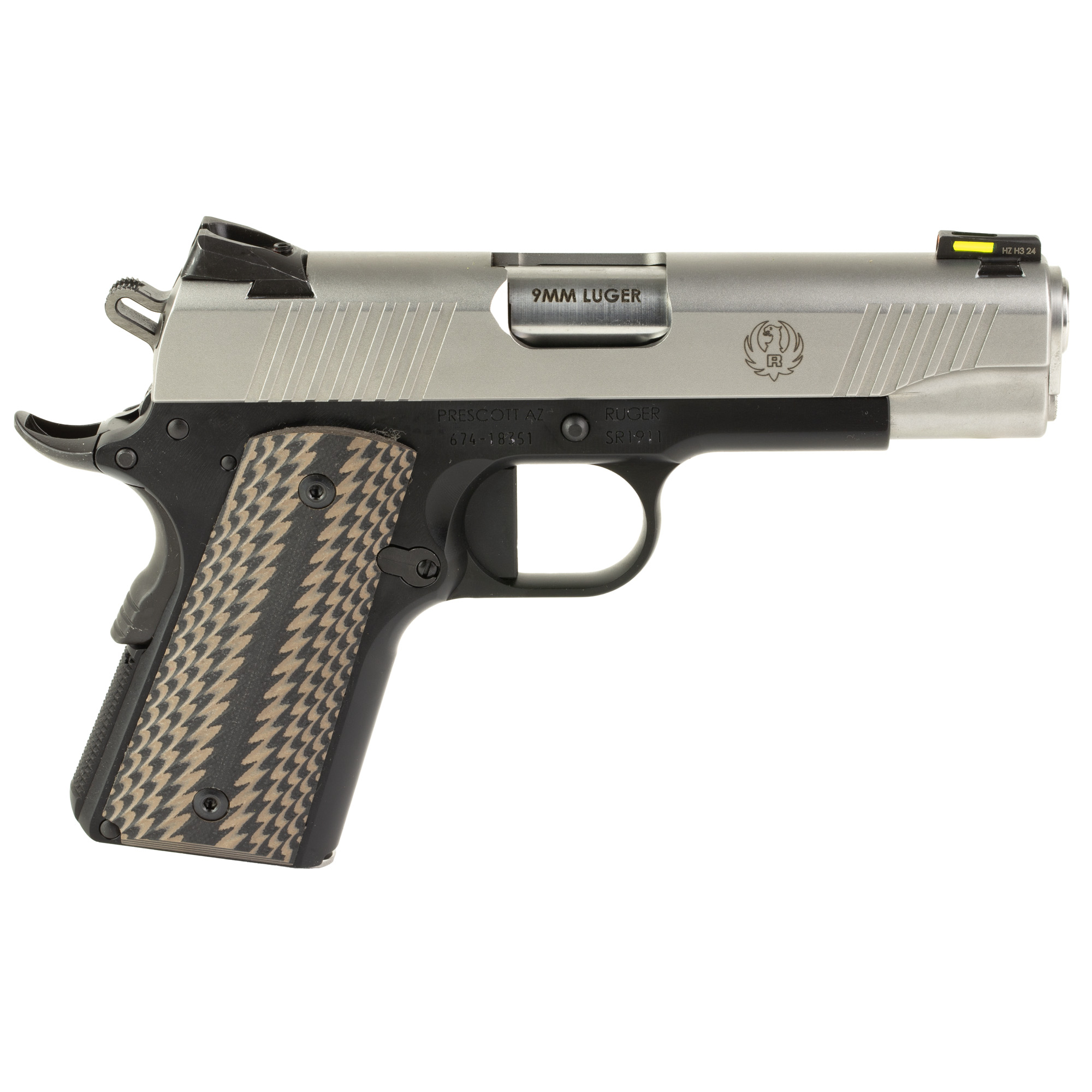 Ruger, SR1911 CCO, Metal Frame Pistol, 9MM, Black/Silver (RUSR1911CCO9) - Image 3