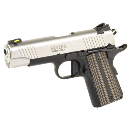 Ruger, SR1911 CCO, Metal Frame Pistol, 9MM, Black/Silver (RUSR1911CCO9)