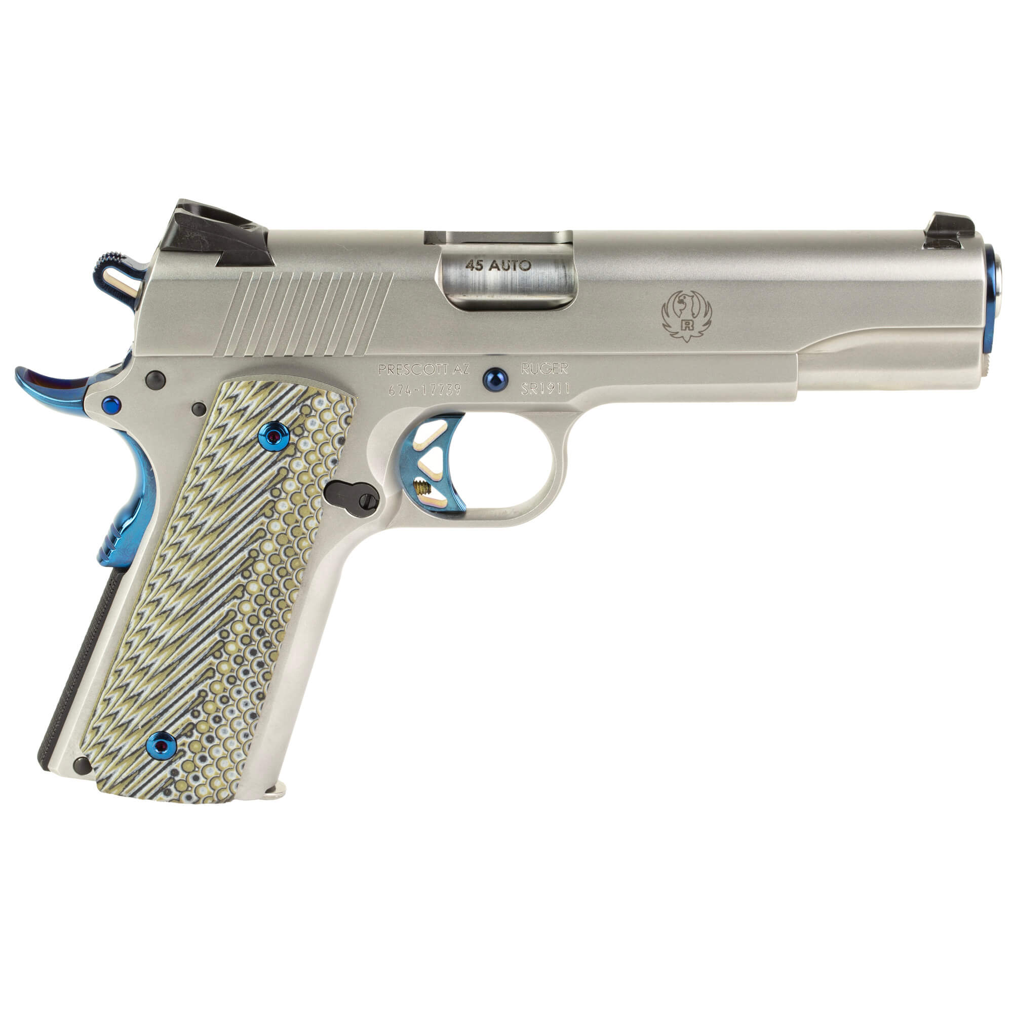Ruger, SR1911, 45 ACP Metal Frame Pistol, Full Size, Stainless (RUSR1911-BPVD) - Image 3
