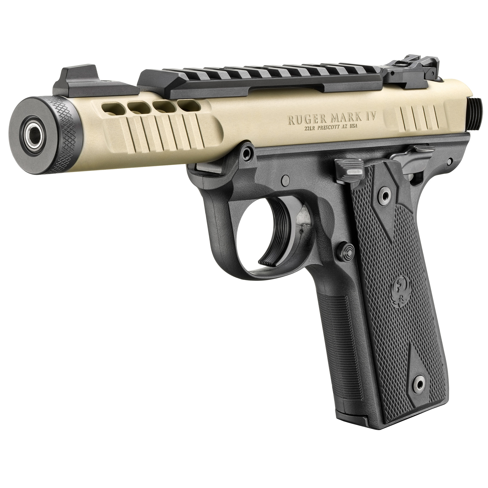 Ruger, Mark IV, 22/45 Lite, Polymer Frame Pistol, 22LR, Black/Champagne (RUMKIVLITECH) - Image 4