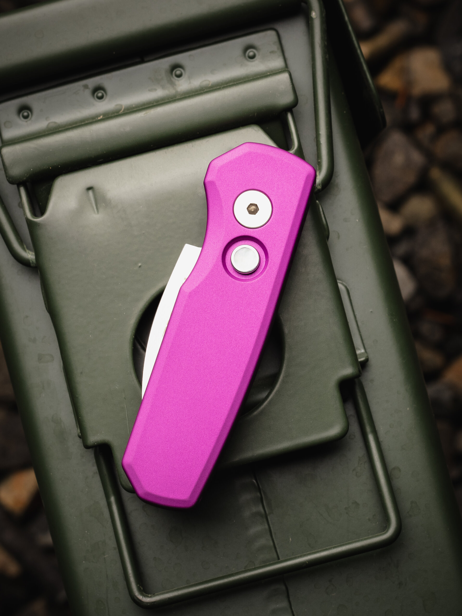 Pro-Tech Knives, Runt 5, Wharncliffe, Automatic Knife, Purple Al (R5300-LTD Purple) - Image 2