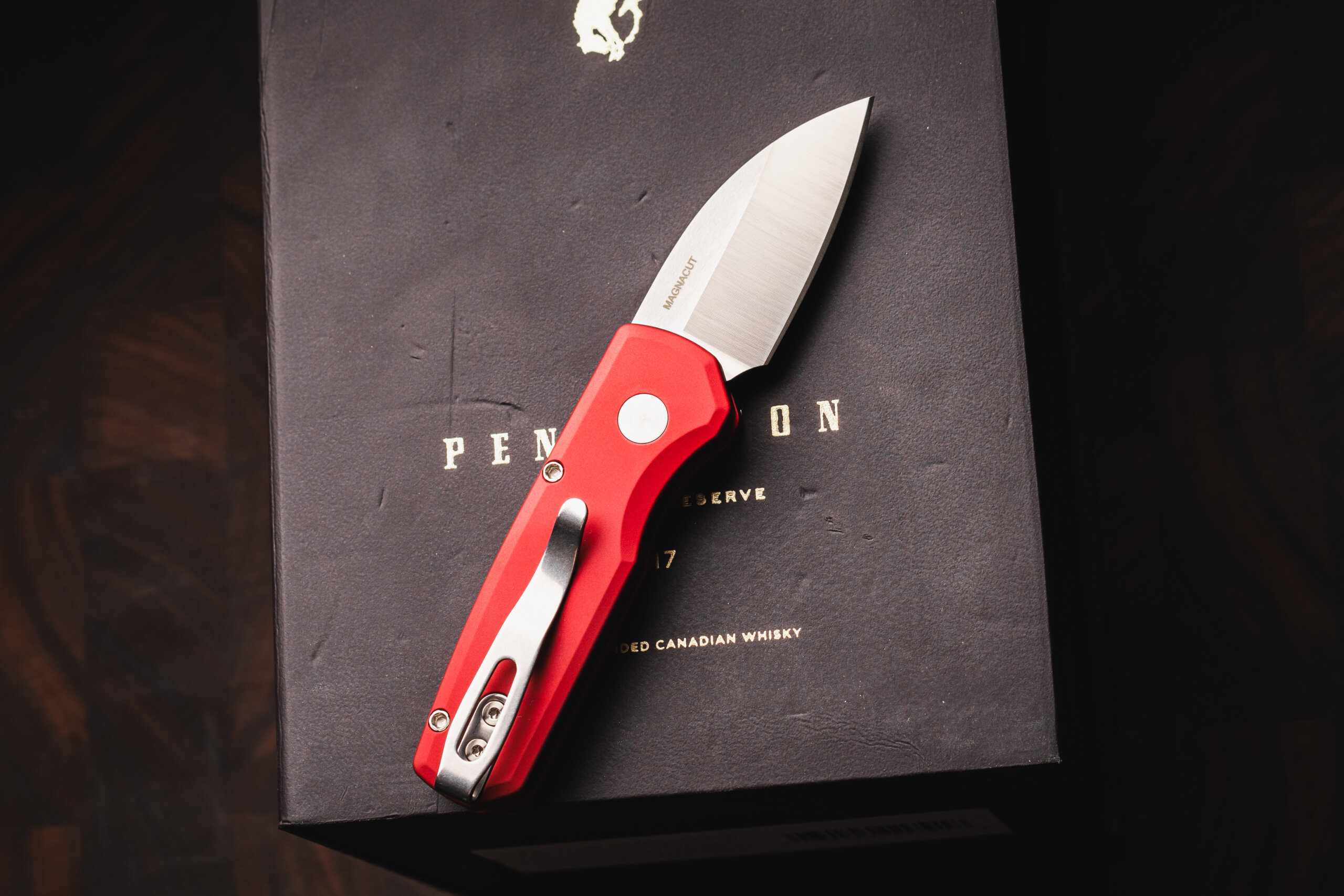 Pro-Tech Knives, Runt 5, Wharncliffe, Automatic Knife, Red Aluminum (R5300-LTD Red) - Image 2