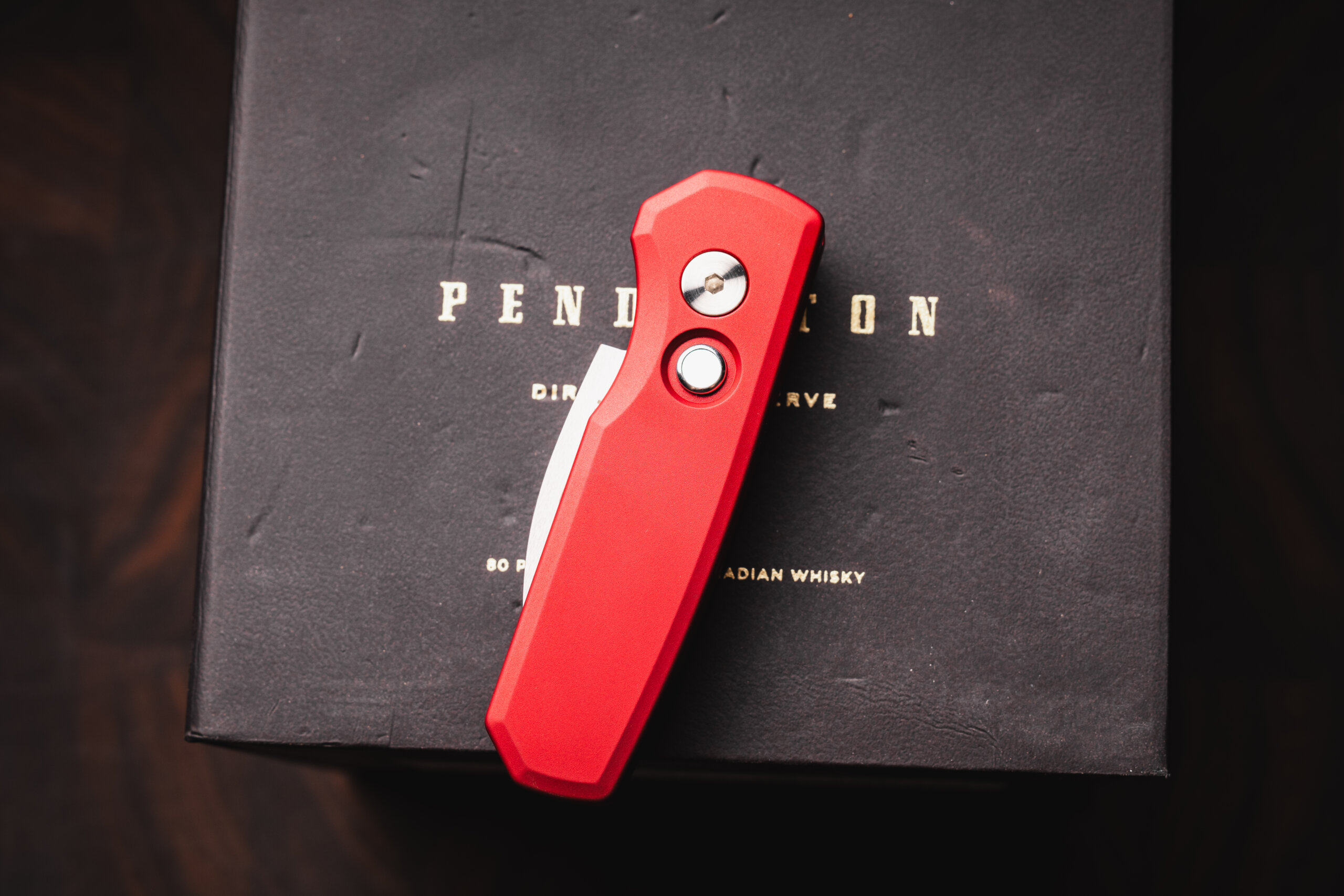 Pro-Tech Knives, Runt 5, Wharncliffe, Automatic Knife, Red Aluminum (R5300-LTD Red) - Image 3