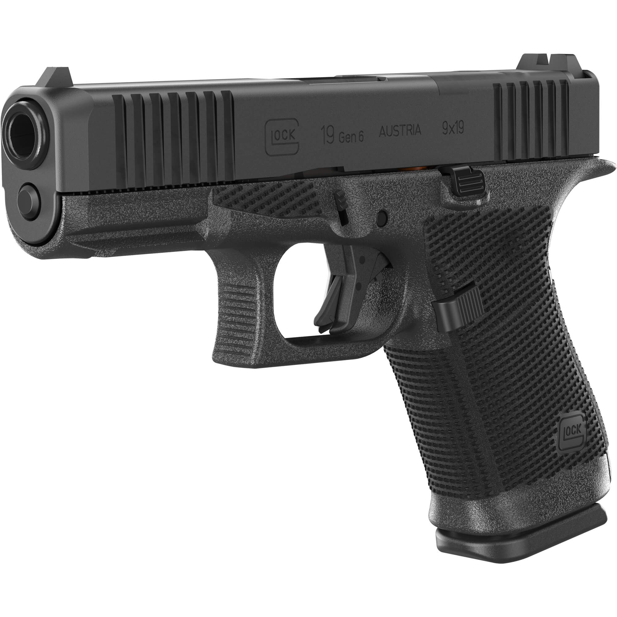 GLOCK, 19 Gen 6, Compact 9mm Pistol, Black (P61950203)