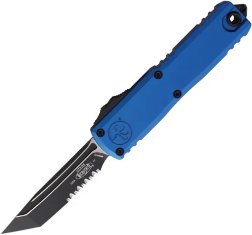 Microtech UTX-85 Gen IV, T/E Partial Serrated, Blue (12334-2BL)