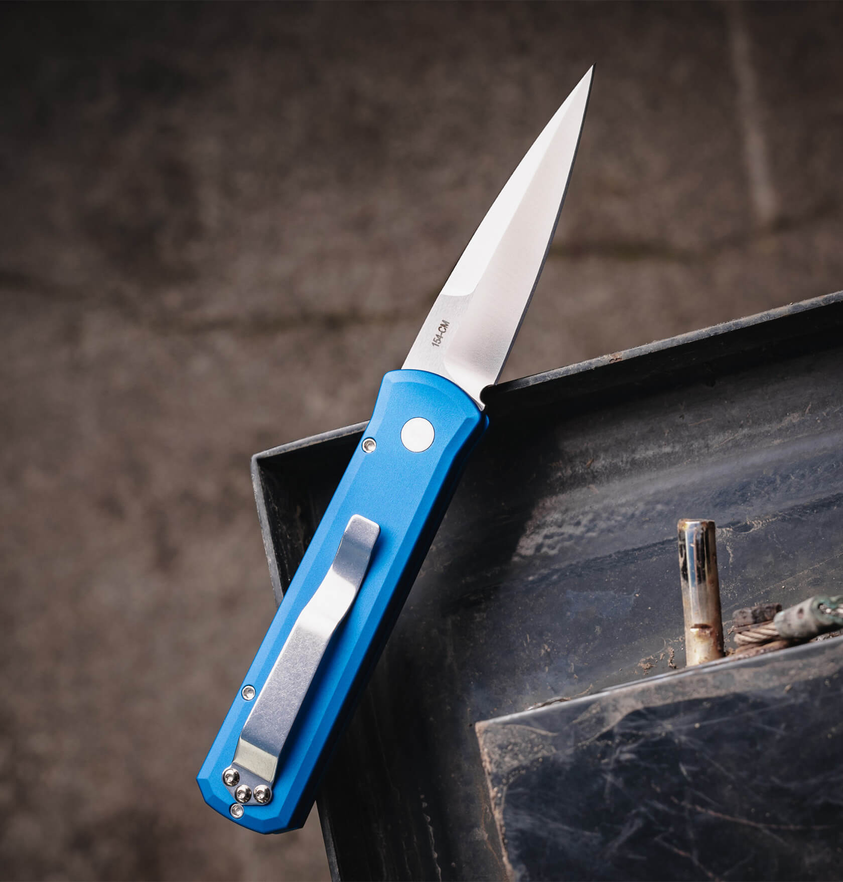 Pro-Tech Knives, Godson, 721 Satin Blue (721-SATIN BLUE) - Image 3