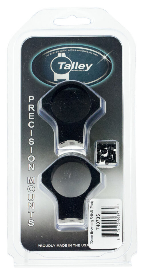 Talley 740735 Scope Mount/Ring Combo  Black Anodized 30mm Tube Fits X-Bolt Medium Rings