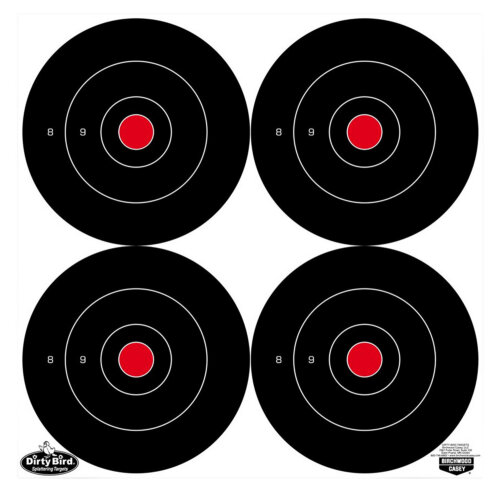 Birchwood Casey 35570 Dirty Bird  6" Bullseye Tagboard Hanging Black/White 100 Per Pkg