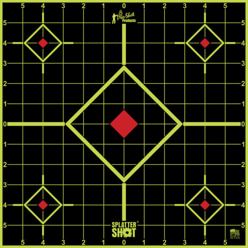 Pro-Shot 12SIGREEN5PK SplatterShot Sight-In Self-Adhesive Paper Black/Green 12" 5-Diamond 5 Pack