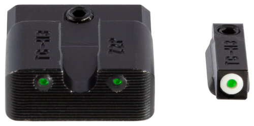 TruGlo TG231MP3W Tritium Pro  Black | Green Tritium White Outline Front Sight Green Tritium Rear Sight