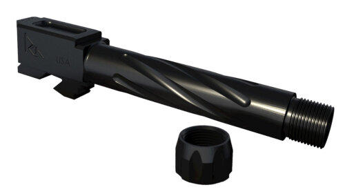 Rival Arms RA20G202A Precision  9mm Luger Compatible w/Glock 19 Gen3-4, 4.02" Fluted Threaded Black PVD Stainless Steel