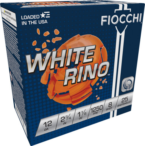 Fiocchi 12WRNO8 Exacta Target White Rino Target 12Gauge 2.75" 1 1/8oz 8Shot 25 Per Box/10 Case