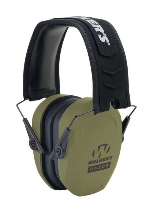 Walker's GWPRSMPASODG Razor Slim Passive Muff 27 dB Over the Head OD Green/Black Polymer