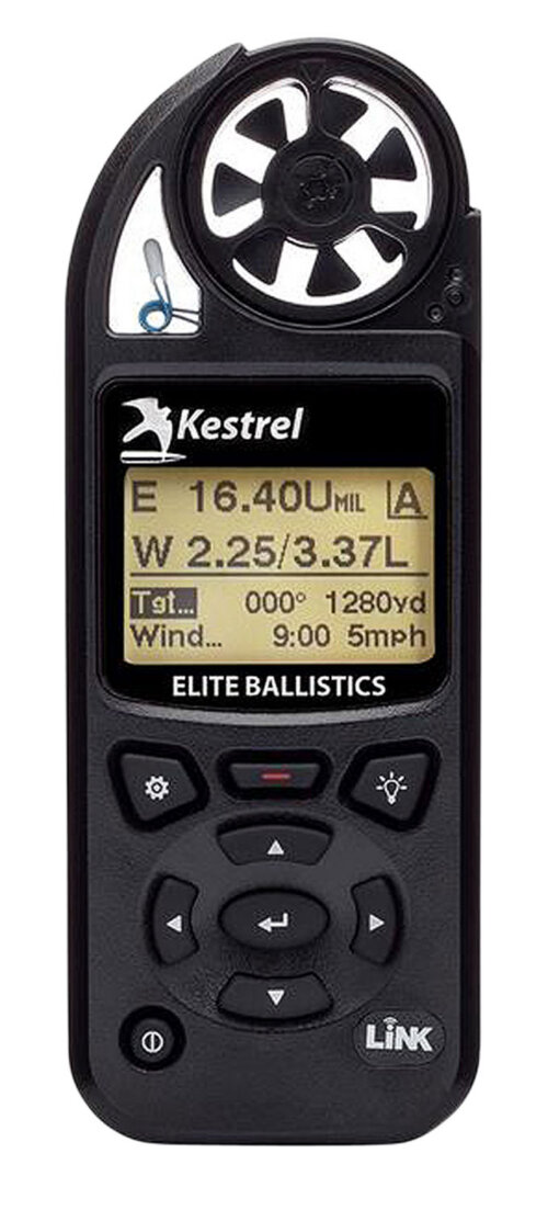 KestrelMeters 0857ABLK 5700 Elite Weather Meter Black AA Link Connectivity Applied Ballistics