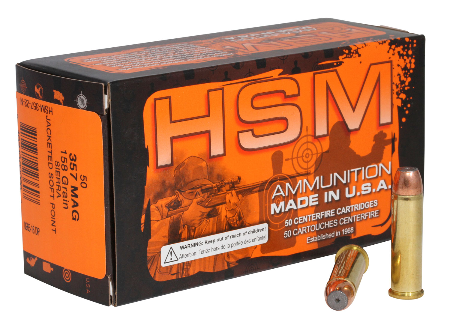 HSM 35722N Pro Pistol 357 Mag 158 gr Jacketed Soft Point 50 Per Box/ 10 Case