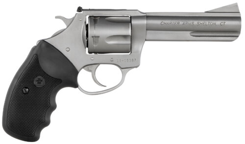 Charter Arms 74442 Bulldog Target Large 44 Special, 5 Shot 4.20" Matte Stainless Steel Barrel, Cylinder & Frame w/Black Finger Grooved Rubber Grip