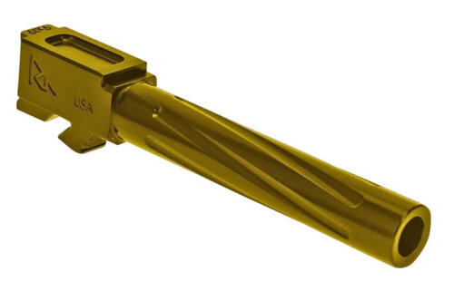 Rival Arms RA20G103E Precision V1 Match Grade 9mm Luger Compatible w/Glock 17 Gen5 4.49" Fluted Gold PVD Stainless Steel