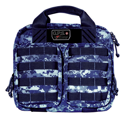 GPS Bags T1413PCG Double +2 Tactical Gray Digital 1000D Nylon Teflon Coating with Visual ID Storage System, Lockable YKK Zippers, MOLLE Webbing & Ammo Storage Pockets Holds UP To 4 Handguns