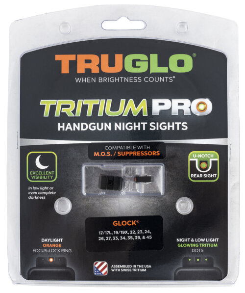 TruGlo TG231G1MC Tritium Pro  Black | Green Tritium Orange Outline Front Sight Green Tritium Rear Sight