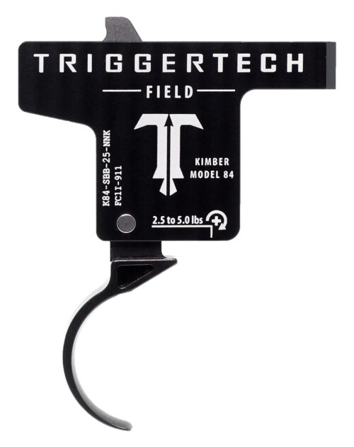 TriggerTech K84SBB25NNK Field  Single-Stage Curved Trigger with 2.50-5 lbs Draw Weight & Black PVD Finish for Kimber M84