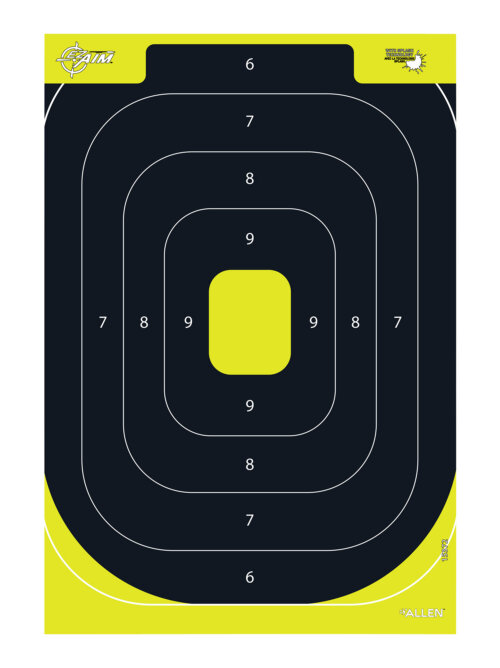 EZ-Aim 15372 Splash Reactive Target IPSC Silhouette Paper Hanging 12.50" W X 18.25" H Black/Yellow 8 Per Pkg