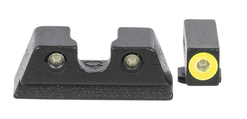 Meprolight USA 402203121 Hyper-Bright Green Tritium Yellow Outline Front Sight-Green Tritium Black Outline Rear Sight Glock 42/43