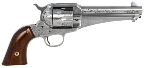 Taylors & Company 550408 1875 Army Outlaw 45 Colt (LC) Caliber with 5.50" Barrel, 6rd Capacity Cylinder, Overall White Engraved Finish Steel & Walnut Grip