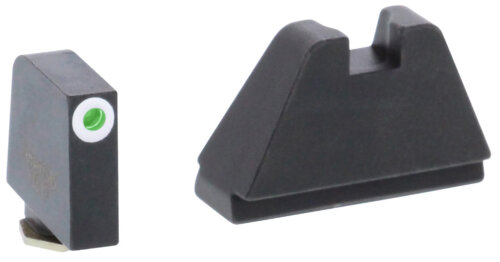 AmeriGlo GL482 Optic Compatible Sight Set for Glock  5XL Tall Green Tritium White Outline Front Sight-Black Rear Sight