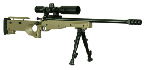 Crickett KSA2157 Precision Complete Package Youth 22 WMR 1rd 16.12" Threaded Bull Barrel w/Muzzle Brake, Thumbhole FDE Synthetic Stock w/Adjustable Cheek Comb, 10 3/8"-11 1/8" LOP, Includes 4x28 Comba
