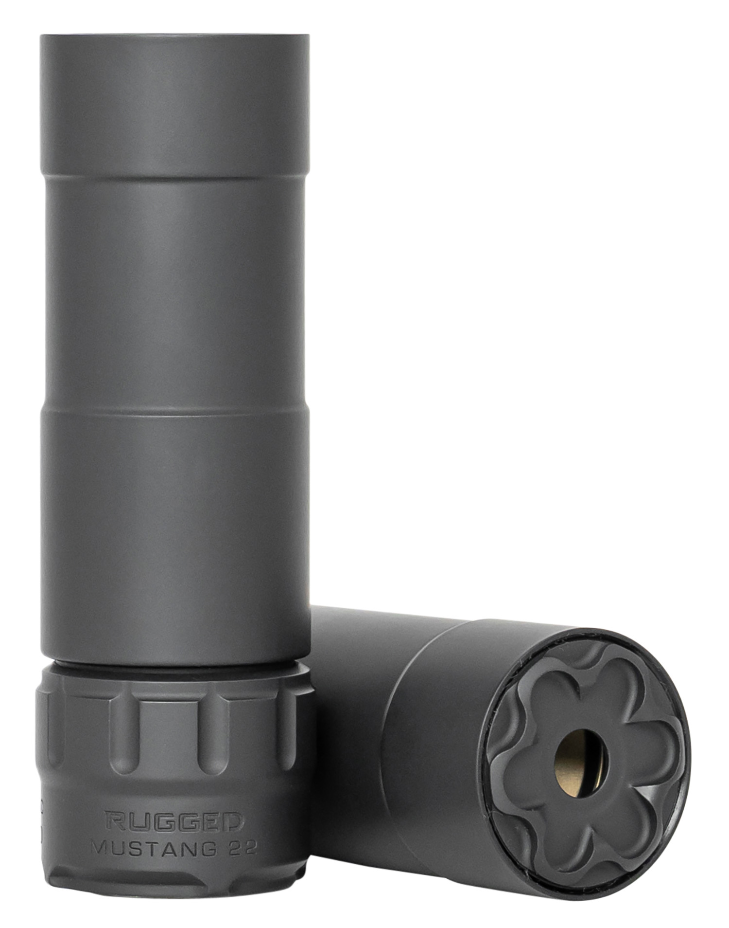 Rugged Suppressor P5122 Mustang 22 22 LR 1.06" D 1/2"-28 tpi 113dB At Ear Black High Temp Cerakote 7075-T6 Aluminum Baffles/Tube Titanium Mount