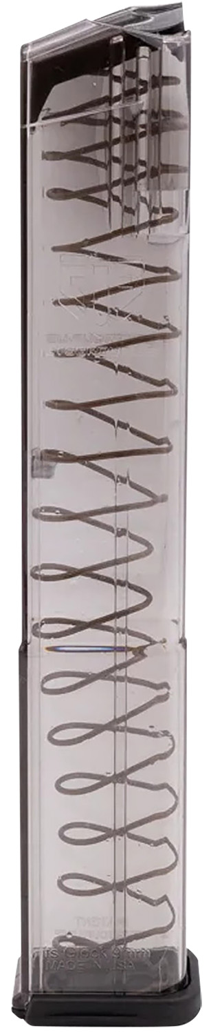 ETS Group GLK18G2 Pistol Mags  32rd Extended w/Gen2 Floor Plate 9mm Luger Compatible w/ Glock 17/18/19/19X/26/34/45 Clear Polymer