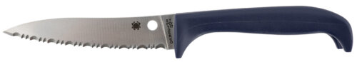 Spyderco K20SPR Counter Puppy  3.48" Fixed Serrated 7Cr17MoV SS Blade Purple Plastic Handle