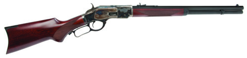 Cimarron CA204 1873 Short Deluxe Full Size 45 Colt (LC) 10+1, 20" Blued Octagon Steel Barrel, Color Case Hardened Steel Receiver, Walnut Fixed Pistol Grip Stock, Right Hand