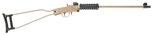 Chiappa Firearms 500255 Little Badger  Full Size 22 LR 1 Shot, 16.50" Desert Sand Cerakote Steel Threaded Barrel, Desert Sand Cerakote Quad Picatinny Receiver, Desert Sand Cerakote Underfolding Wire F