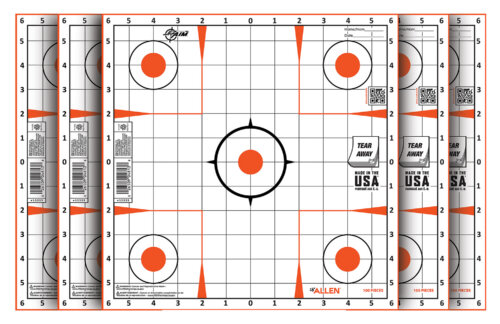 EZ-Aim 15333100 Sight-In  Grid Paper Self-Adhesive 12" x 12" Orange/White 100 Per Pack