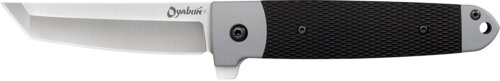 Cold Steel CS-26T Oyabun  3.50" Folding Plain 4034 Stainless Steel Blade/ Griv-Ex Black GRN w/TPR Inlay Handle